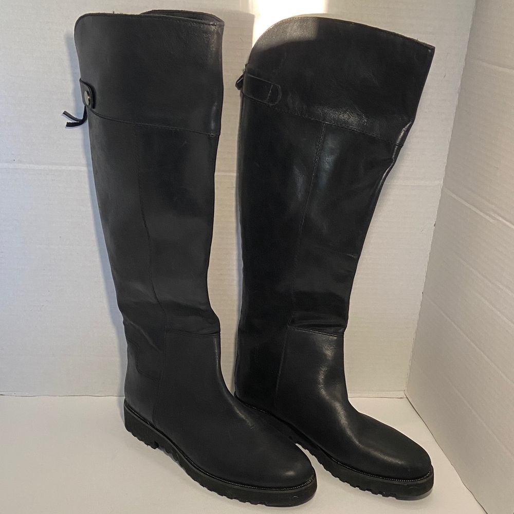 Franco Sarto Black Over-the-Knee Leather Boots